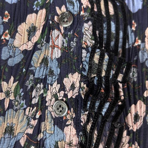 Tory Burch dress size 2 midi floral lagenlook ruffle sheer mock neck feminine - Picture 10 of 16